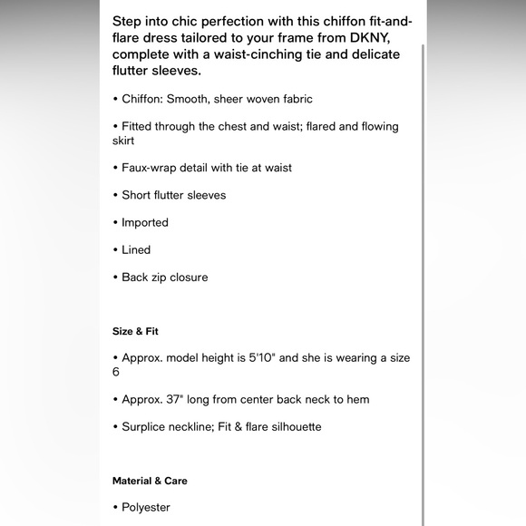 DKNY Surplice-Neck Cape-Sleeve Fit & Flare Dress- NEW - Picture 9 of 10